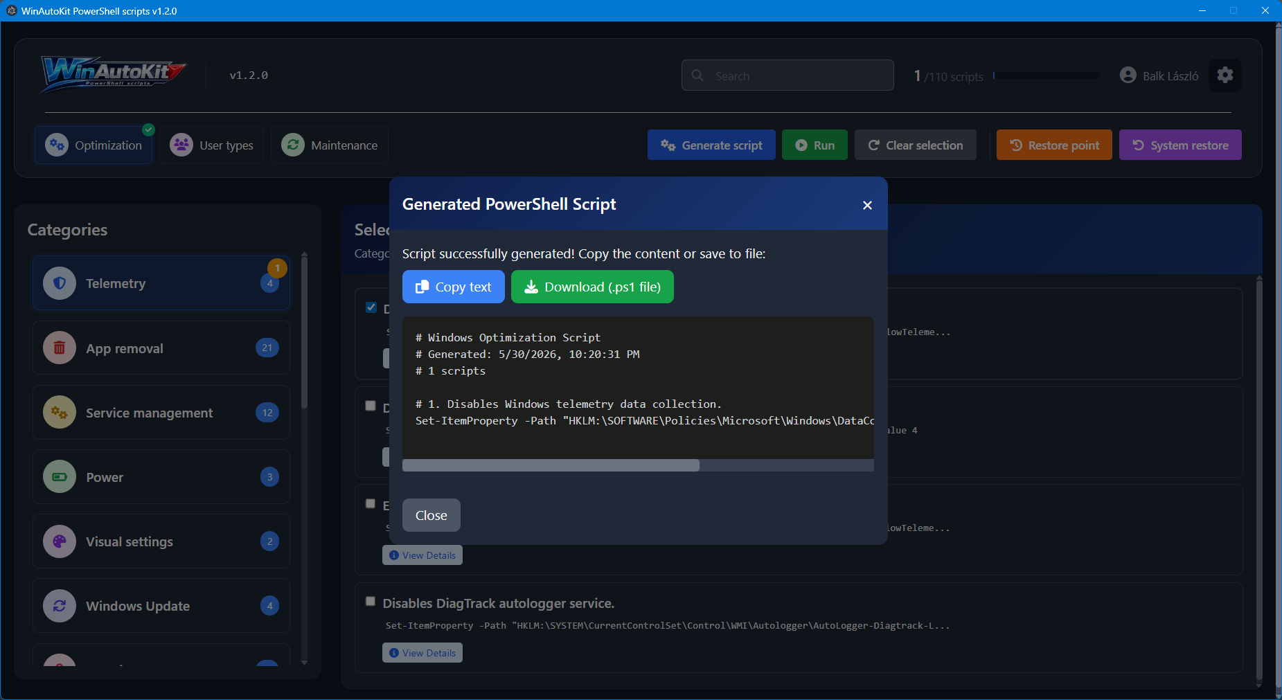 WinAutoKit script generation
